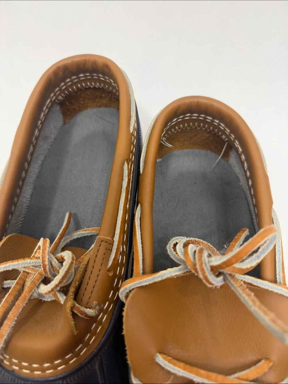 L.L.Bean Women’s Bean Boots  rubber moc Low cut blue size 10 M made in USA